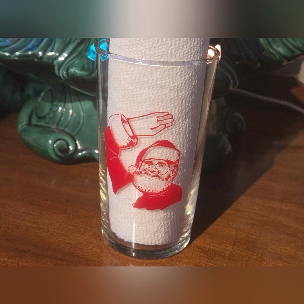 Vintage Christmas Glass Santa